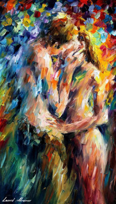 LAST PASSIONATE KISS  PALETTE KNIFE Oil Painting On Canvas By Leonid Afremov