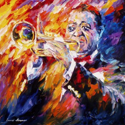 LEGENDARY LOUIS ARMSTRONG  oil painting on canvas