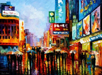 LIGHTS OF DOWNTOWN  oil painting on canvas