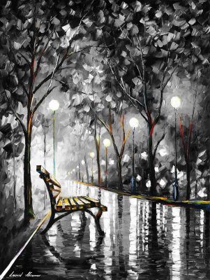 LONELINESS OF AUTUMN B&W  oil painting on canvas