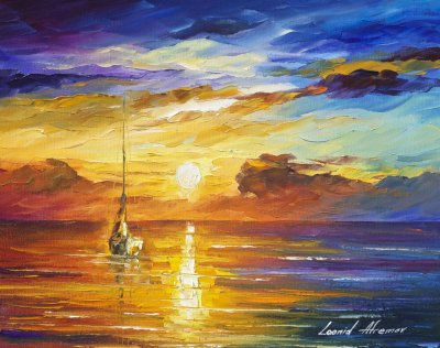 LONELY SEA AND SKY  oil painting on canvas