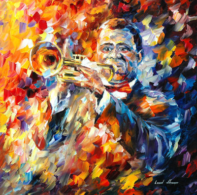LOUIS ARMSTRONG  oil painting on canvas
