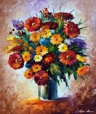 MAGIC RED FLOWERS  oil painting on canvas