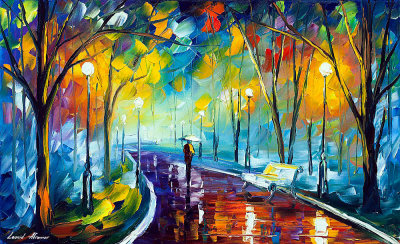 MISTY MOOD IN THE PARK  oil painting on canvas