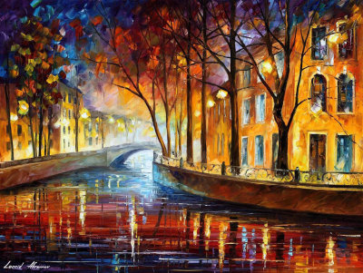 MISTY NIGHT MELODY  oil painting on canvas