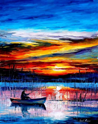MORNING FISHING 36x48 (90cm x 120cm)  oil painting on canvas