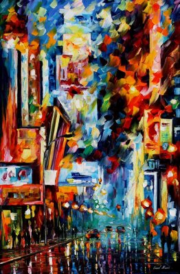 NIGHT BROADWAY  oil painting on canvas