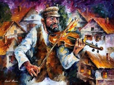 NIGHT MUSICIAN  oil painting on canvas