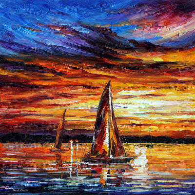 NIGHT SAIL  oil painting on canvas