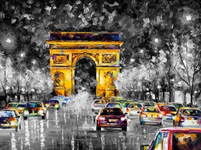 PARIS FLIGHT B&W  oil painting on canvas