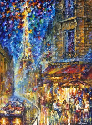 PARIS - RECRUITEMENT CAFE  oil painting on canvas