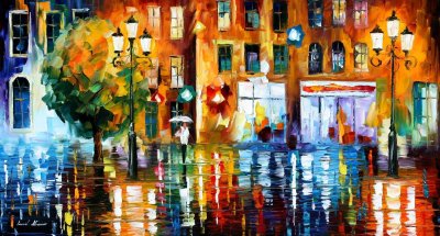 RAINY CITY  oil painting on canvas