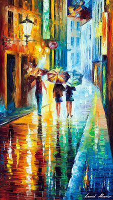 RAINY DAY IN THE CITY  oil painting on canvas