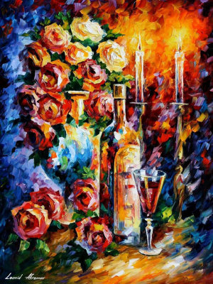 RED WINE IN THE NIGHT  oil painting on canvas