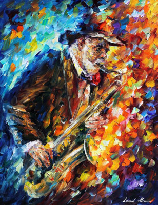 SAXOPHONIST 2  oil painting on canvas