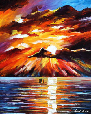 SUNNY SUNSET CLOUDS  oil painting on canvas