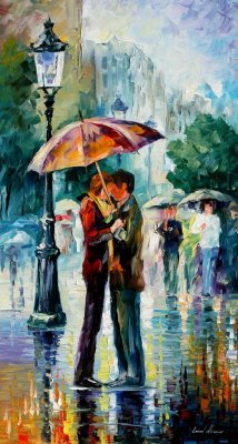 SWEET RAINY KISS  oil painting on canvas