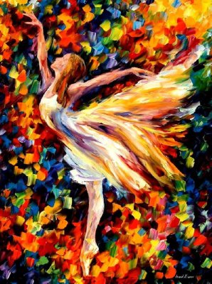 THE BEAUTY OF CLASSICAL DANCE  PALETTE KNIFE Oil Painting On Canvas By Leonid Afremov