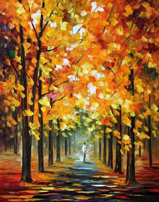 THE GOLD OF FALL IN THE PARK  oil painting on canvas