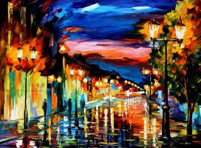 THE ROAD OF MEMORIES  PALETTE KNIFE Oil Painting On Canvas By Leonid Afremov