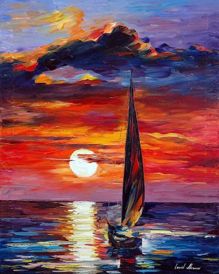 TOWARDS THE SUN  PALETTE KNIFE Oil Painting On Canvas By Leonid Afremov