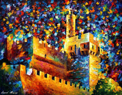 TOWER OF DAVID . - JERUSALEM 48x30 (120cm x 75cm)  oil painting on canvas