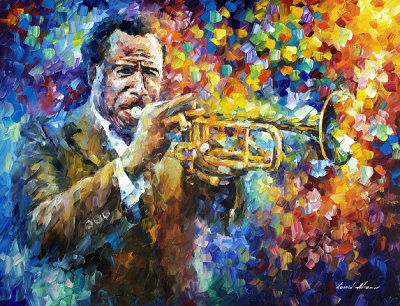 TRUMPET PLAYER  oil painting on canvas