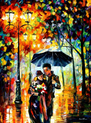 WARM NIGHT  PALETTE KNIFE Oil Painting On Canvas By Leonid Afremov
