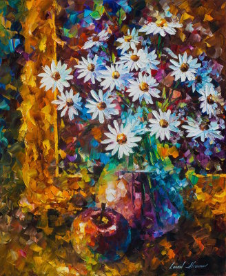 WHITE FLOWERS  oil painting on canvas