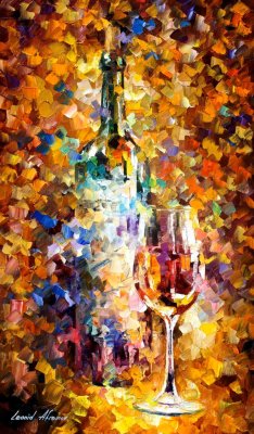 WINE FOR EMOTIONS  PALETTE KNIFE Oil Painting On Canvas By Leonid Afremov