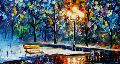 WINTER NIGHT  oil painting on canvas