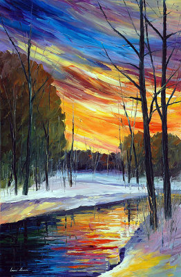 WINTER SUNRISE  oil painting on canvas