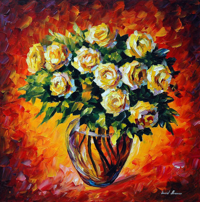 YELLOW ROSES  oil painting on canvas