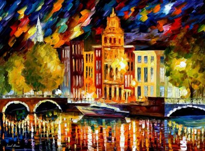 AMSTERDAM - AUTUMN REFLECTIONS  oil painting on canvas