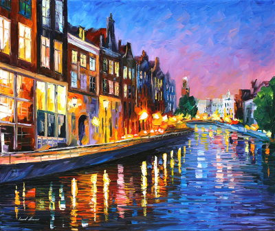 AMSTERDAM - SUNDAY NIGHT  oil painting on canvas