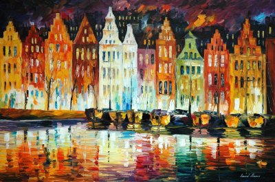 AMSTERDAM'S PANORAMA  oil painting on canvas