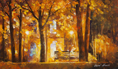 AUTUMN CITY PARK  oil painting on canvas