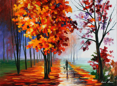 AUTUMN LILAC FOG oil painting on canvas