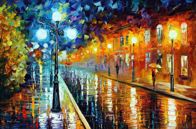 BLUE LIGHTS  oil painting on canvas