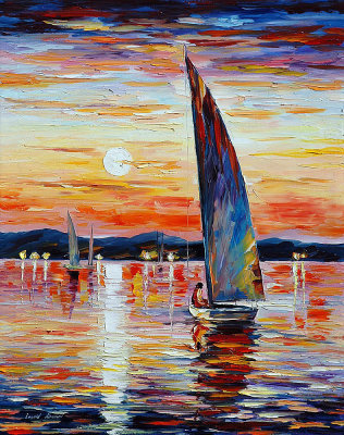 BLUE SAIL  oil painting on canvas