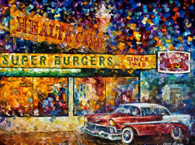 Burger Joint  oil painting on canvas