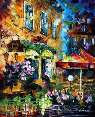 CAFE IN BERLIN  oil painting on canvas