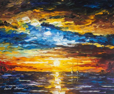 CALM WATER  Original Oil Painting On Canvas By Leonid Afremov