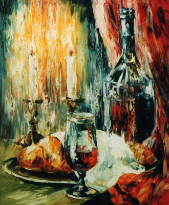 CANDLES AT NIGHT  oil painting on canvas