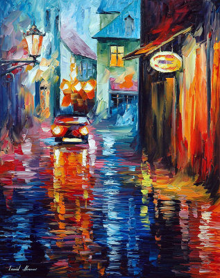 CARS AT NIGHT  oil painting on canvas