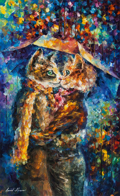 CAT KISS  oil painting on canvas