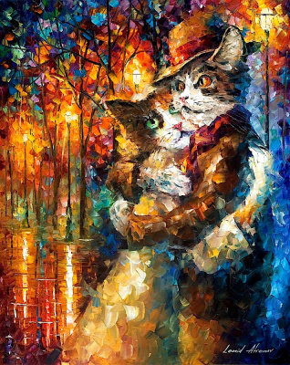 CAT HUG  oil painting on canvas