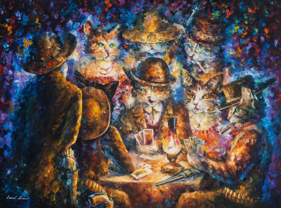 CAT POKER  oil painting on canvas