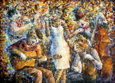 CAT SINGER  oil painting on canvas