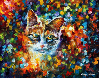 CHARMING CAT  oil painting on canvas